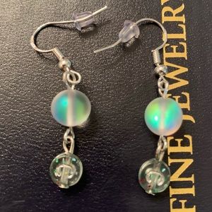 Aura Matte Bead Earrings On Sterling Silver Hooks, C initial formal/casual